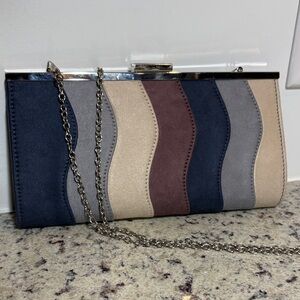 Elegant Multicolor Clutch with Chain Strap